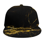 Black Gold Marble Print Snapback Cap