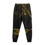 Black Gold Marble Print Sweatpants