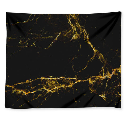 Black Gold Marble Print Tapestry