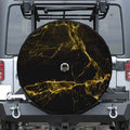 Black Gold Marble Print Tire Cover With Camera Hole