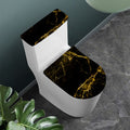 Black Gold Marble Print Toilet Lid And Tank Cover Set