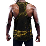Black Gold Marble Print Training Tank Top