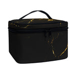 Black Gold Marble Print Travel Makeup Bag