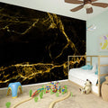 Black Gold Marble Print Wall Sticker