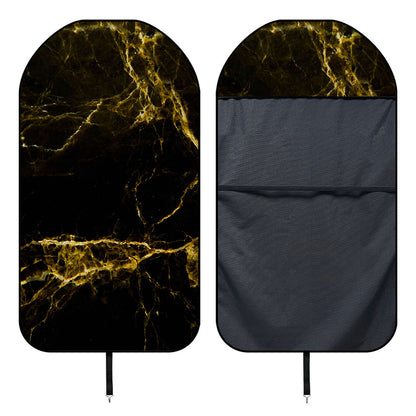 Black Gold Marble Print Waterproof Car Seat Cover