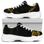 Black Gold Marble Print White Chunky Shoes