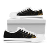 Black Gold Marble Print White Low Top Sneakers