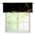 Black Gold Marble Print Window Valance