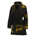 Black Gold Marble Print Women's Bathrobe