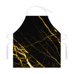 Black Gold Scratch Marble Print Adjustable Apron