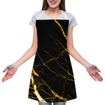 Black Gold Scratch Marble Print Adjustable Apron