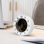Black Gold Scratch Marble Print Alarm Clock