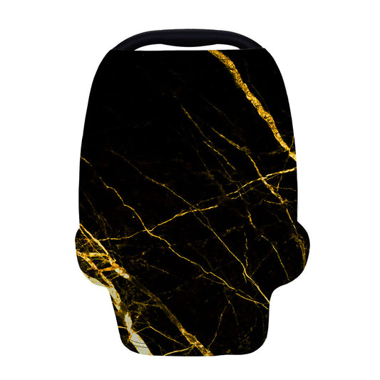 Black Gold Scratch Marble Print Baby Seat Cover