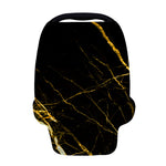 Black Gold Scratch Marble Print Baby Seat Cover