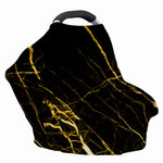 Black Gold Scratch Marble Print Baby Seat Cover