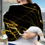 Black Gold Scratch Marble Print Baby Seat Cover