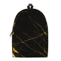 Black Gold Scratch Marble Print School Backpack