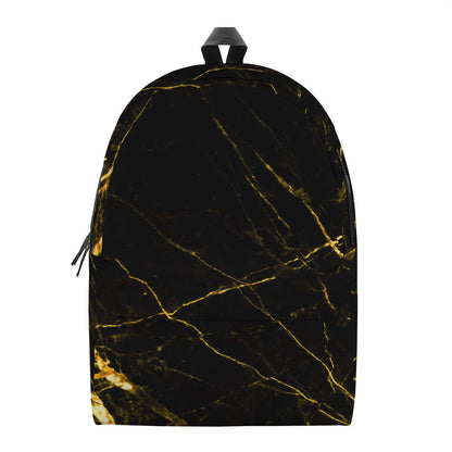 Black Gold Scratch Marble Print Backpack