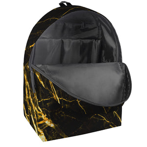 Black Gold Scratch Marble Print Backpack