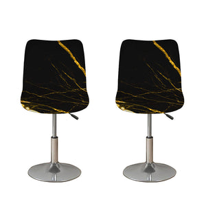 Black Gold Scratch Marble Print Bar Stool Covers