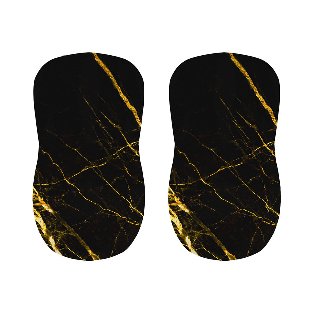 Black Gold Scratch Marble Print Bar Stool Covers