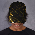 Black Gold Scratch Marble Print Baseball Cap