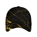 Black Gold Scratch Marble Print Baseball Cap