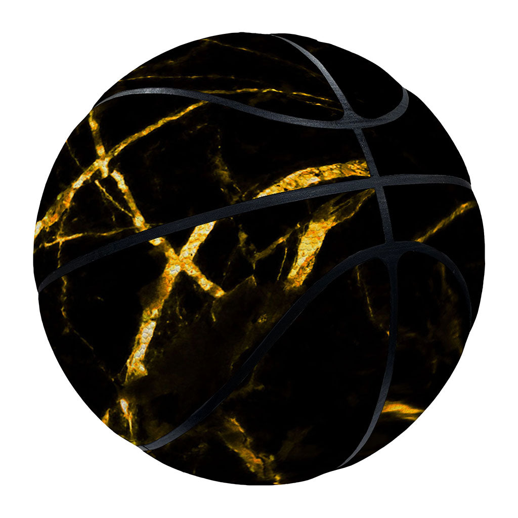 Black Gold Scratch Marble Print Basketball