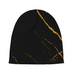 Black Gold Scratch Marble Print Beanie