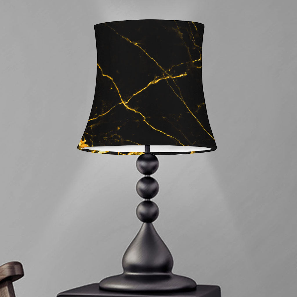 Black Gold Scratch Marble Print Bell Lamp Shade