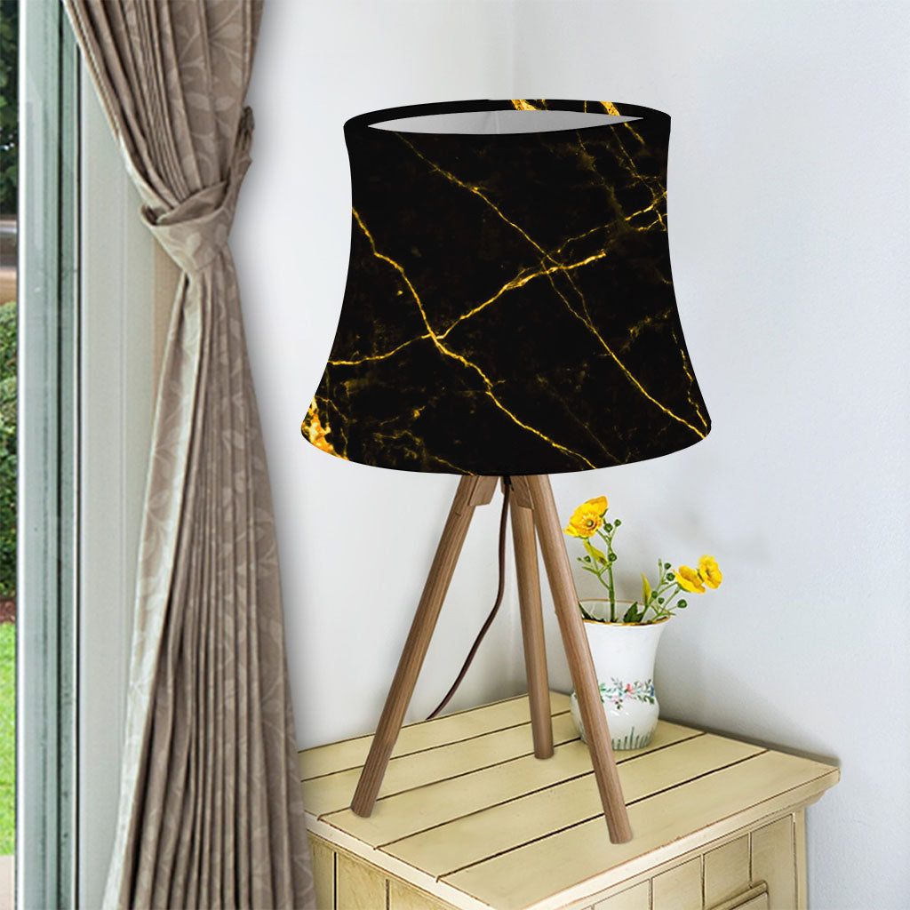 Black Gold Scratch Marble Print Bell Lamp Shade