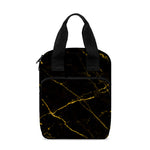 Black Gold Scratch Marble Print Bible Tote Bag