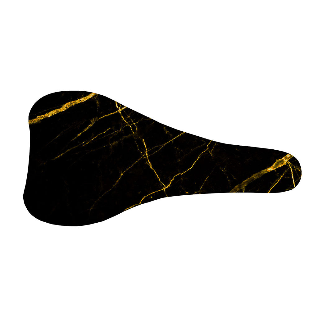 Black Gold Scratch Marble Print Bicycle Seat Cover