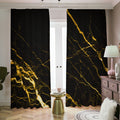 Black Gold Scratch Marble Print Dimout Pencil Pleat Curtains