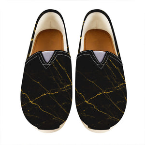 Black Gold Scratch Marble Print Casual Shoes