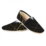 Black Gold Scratch Marble Print Casual Shoes