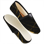 Black Gold Scratch Marble Print Casual Shoes