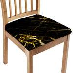 Black Gold Scratch Marble Print Chair Cushion Cover
