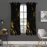 Black Gold Scratch Marble Print Curtain