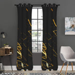 Black Gold Scratch Marble Print Curtain