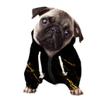 Black Gold Scratch Marble Print Dog Zip Up Hoodie
