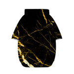 Black Gold Scratch Marble Print Dog Zip Up Hoodie