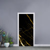 Black Gold Scratch Marble Print Door Sticker