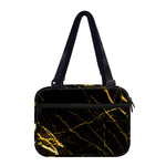 Black Gold Scratch Marble Print Double Strap Bible Bag