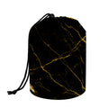 Black Gold Scratch Marble Print Drawstring Makeup Bag