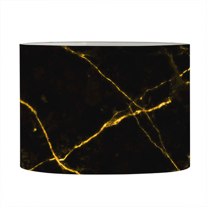 Black Gold Scratch Marble Print Drum Lamp Shade