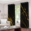 Black Gold Scratch Marble Print Extra Wide Grommet Curtains