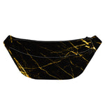 Black Gold Scratch Marble Print Fanny Pack