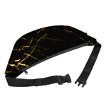 Black Gold Scratch Marble Print Fanny Pack