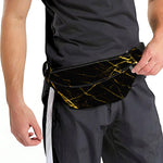 Black Gold Scratch Marble Print Fanny Pack